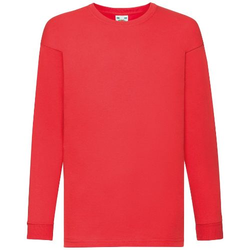 Fruit Of The Loom Kids Long Sleeve Valueweight T Red